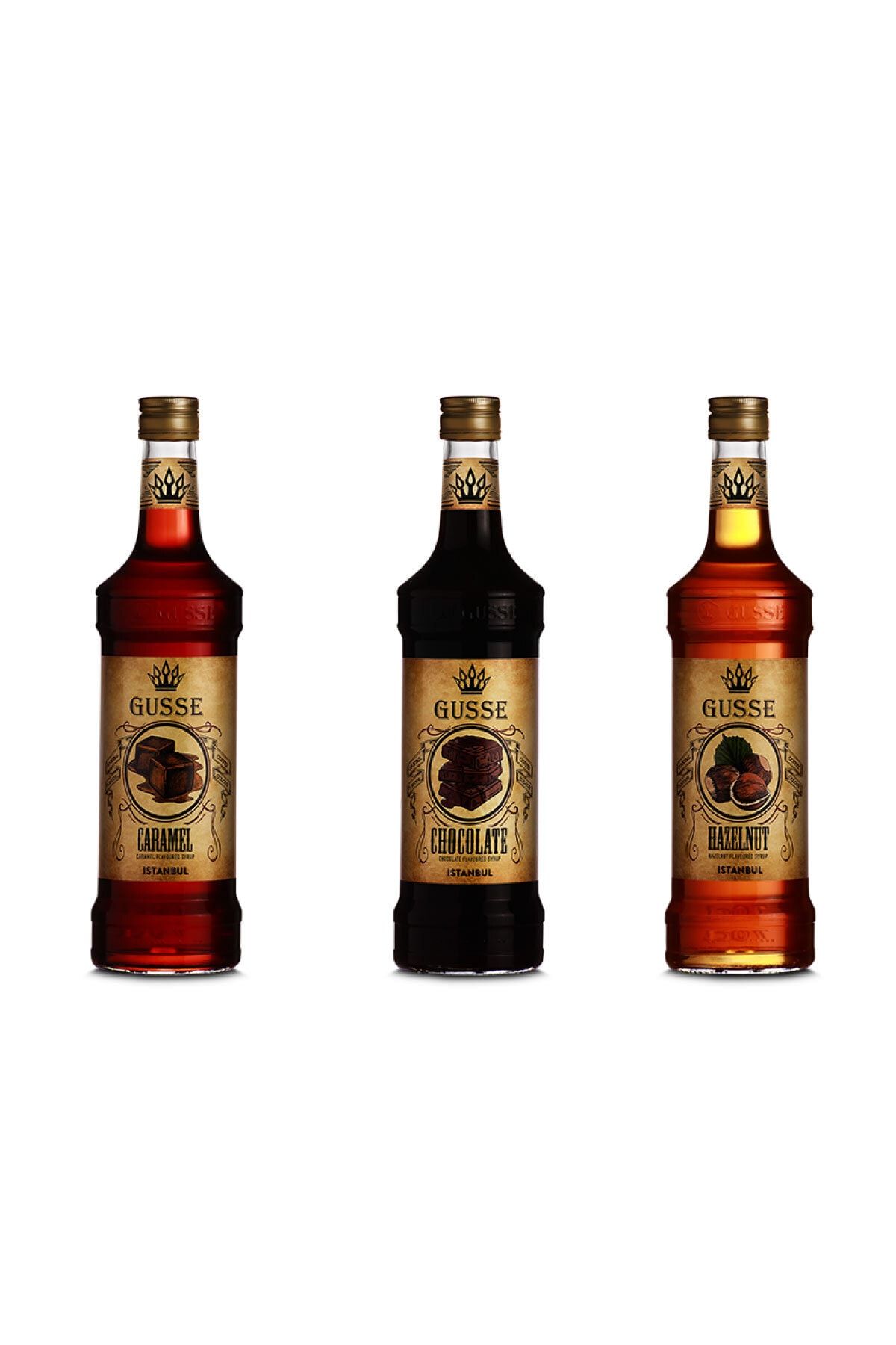 Gusse Karamel + Fındık  + Çikolata Koktely Şurubu 3x 70cl