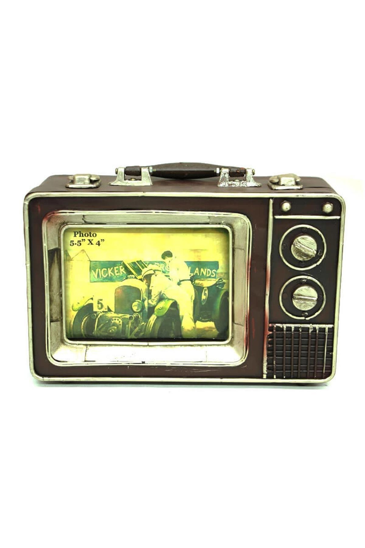 T.Concept Dekoratif Vintage Metal Televizyon Bavul