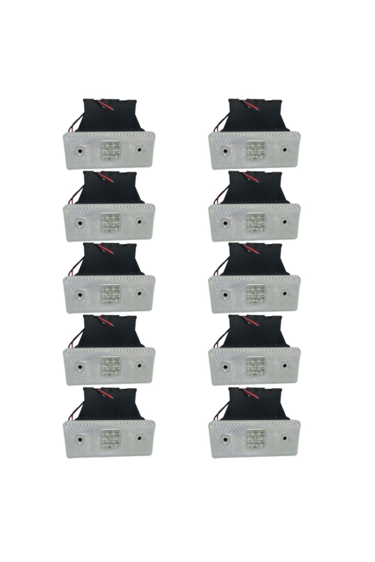 Koçyiğitler Otomotiv 10 Adet - 4 Ledli Yan Kasa Lamba - Side Marker Lamba - Tır Dorse Yan Lamba 12-24v - Beyaz