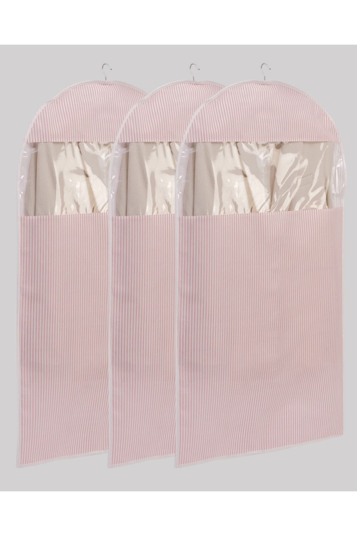 OCEAN HOME 3'lü Pembe Çizgili Elbise Kılıfı