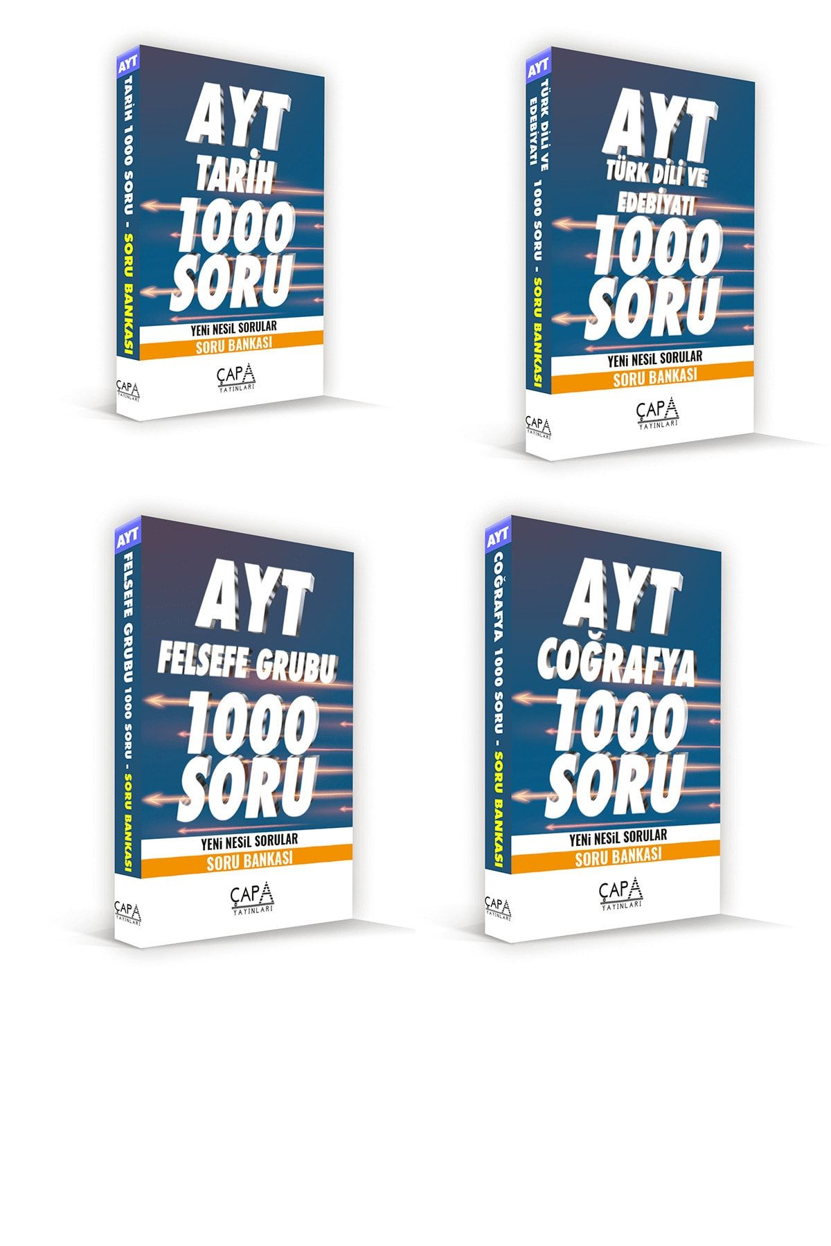 ÇAPA YAYINLARI Ayt Edebiyat Tarih Coğrafya Felsefe Soru Seti 4 Kitap ve Deneme
