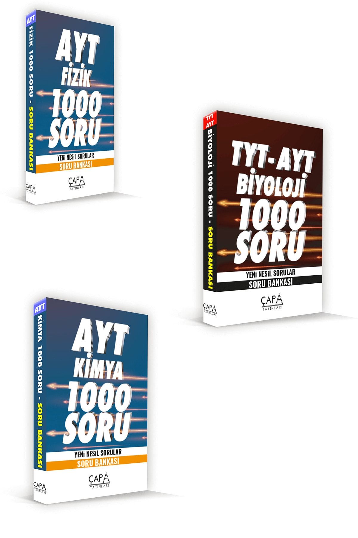 ÇAPA YAYINLARI Ayt Fizik-kimya-biyoloji Soru Seti (3 Kitap) +(deneme Hediye)
