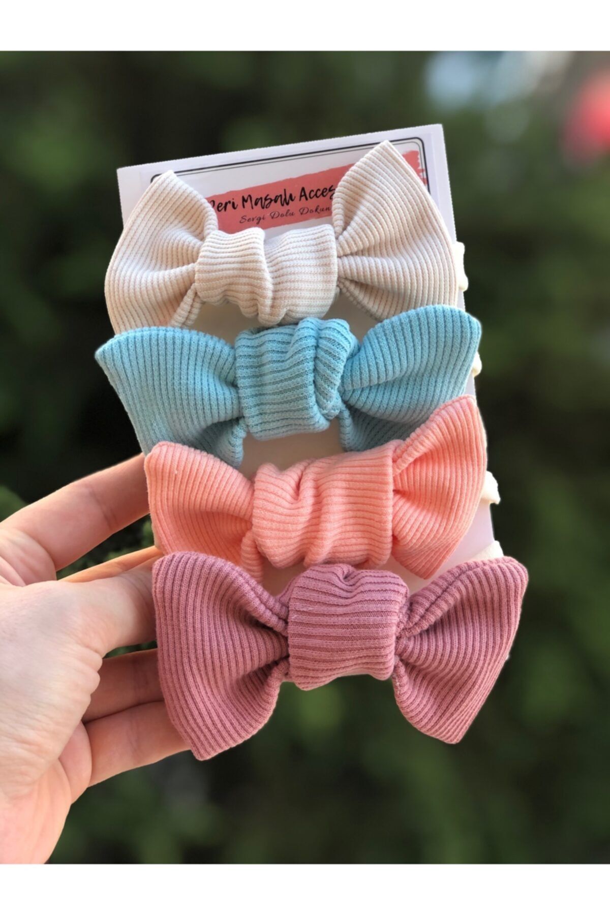 Peri Masalı Kız Bebek Mini Ribana Fiyonk 4'lü Bandana