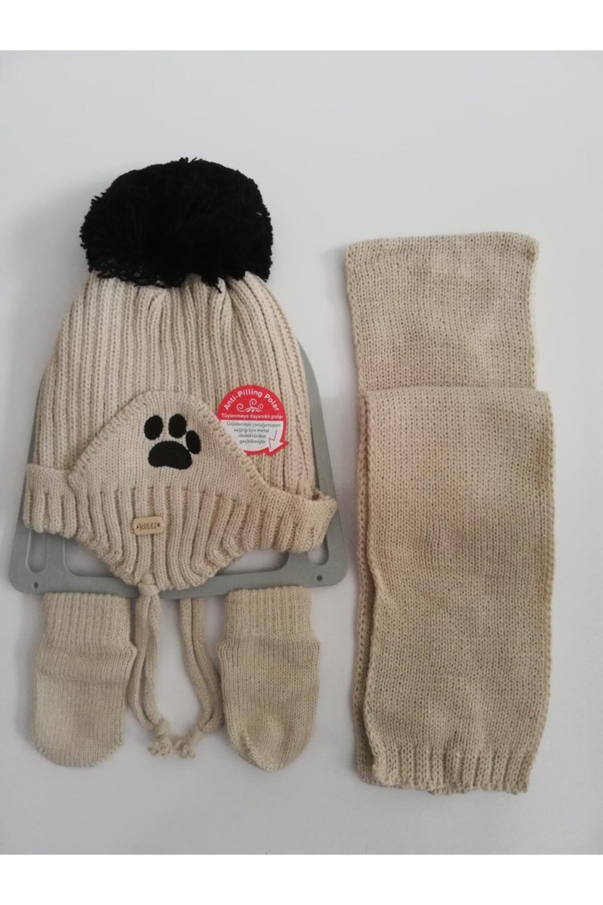 Kitti Erkek Bebek Atkı Bere Eldiven Üçlü Takım K2150-07