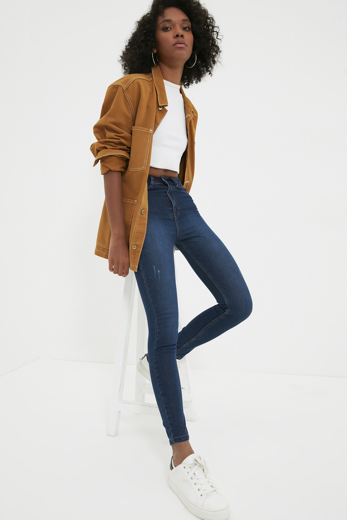 TRENDYOLMİLLA Mavi Yüksek Bel Skinny Jeans TWOAW22JE1268