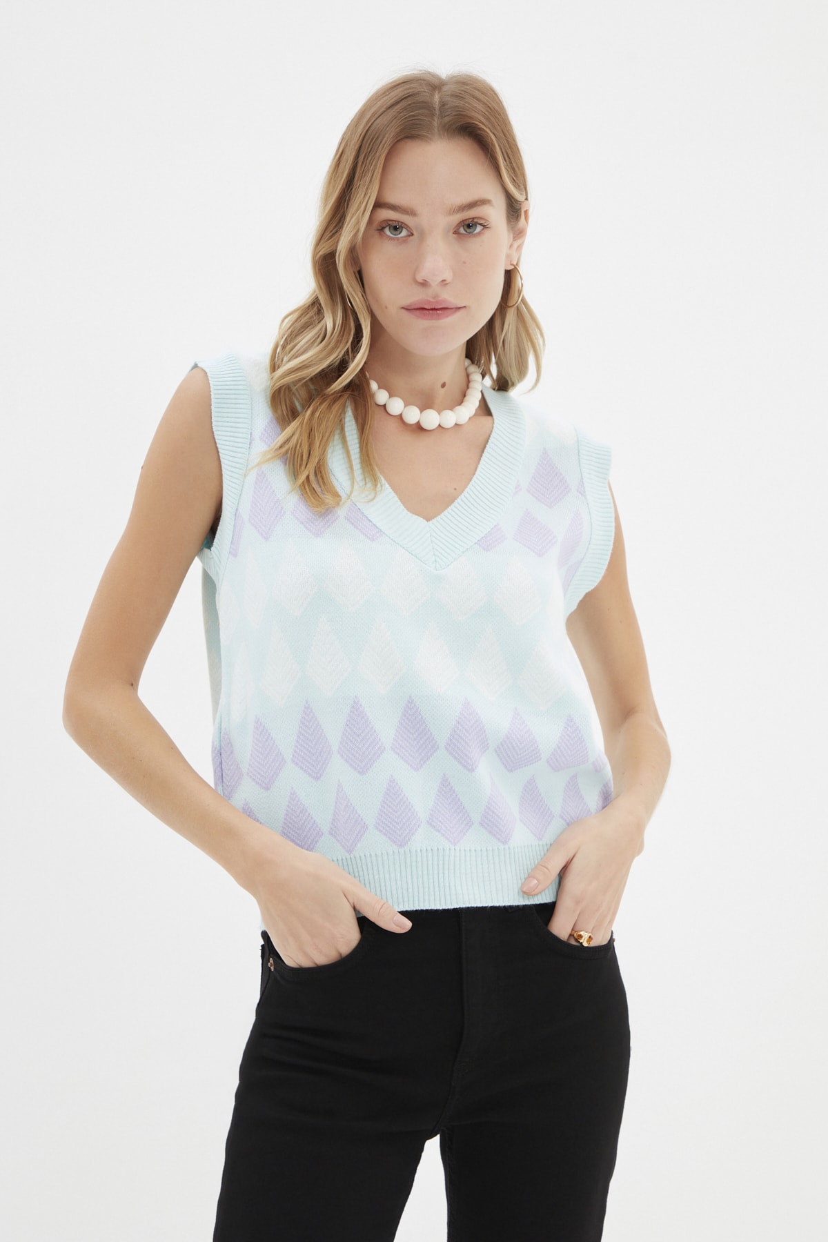 TRENDYOLMİLLA Mint Jakarlı Triko Süveter TWOAW22SV0096