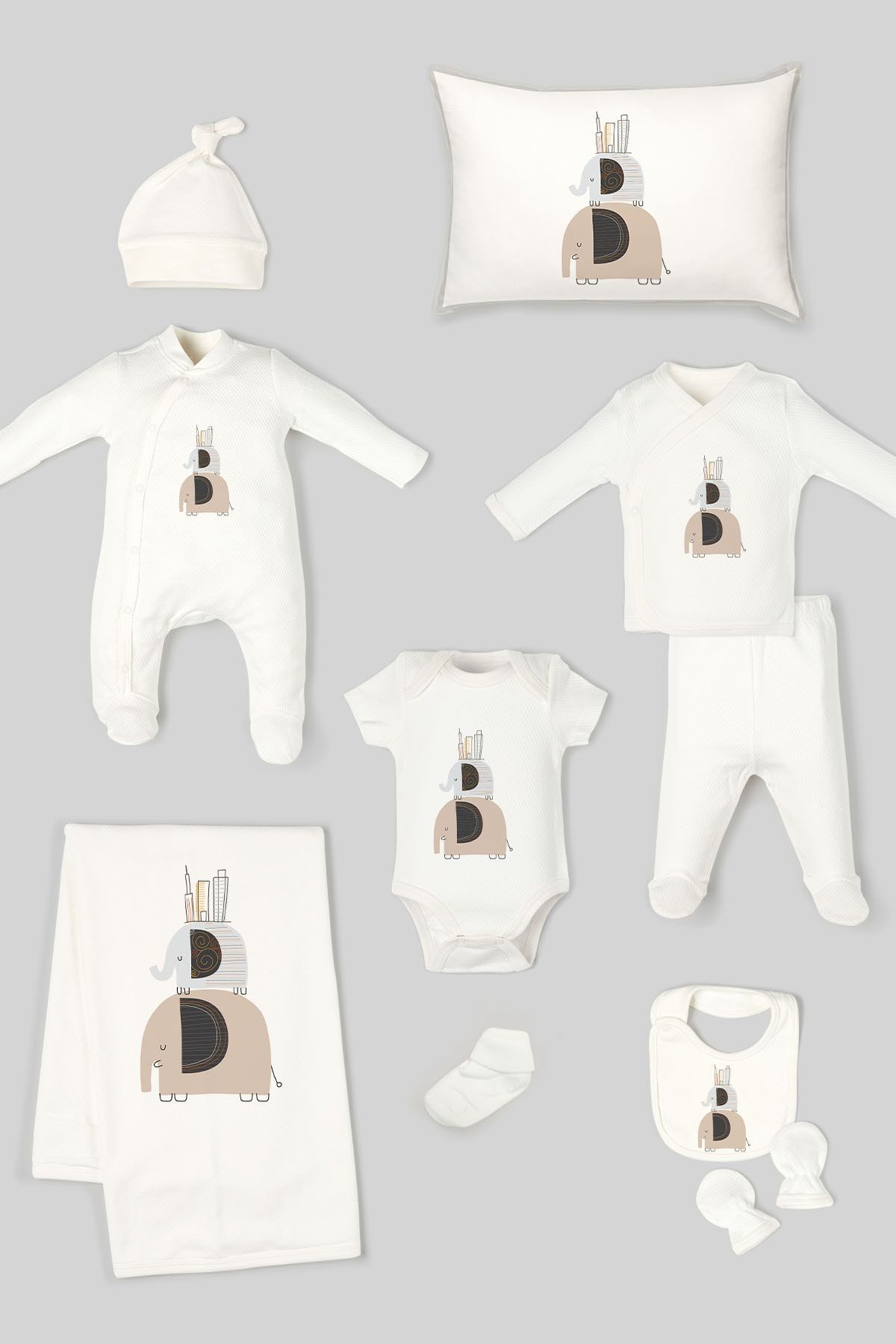 Tuğba Kuğu Organik 11'li Jakarlı Hastane Çıkışı  Pure Baby Serisi