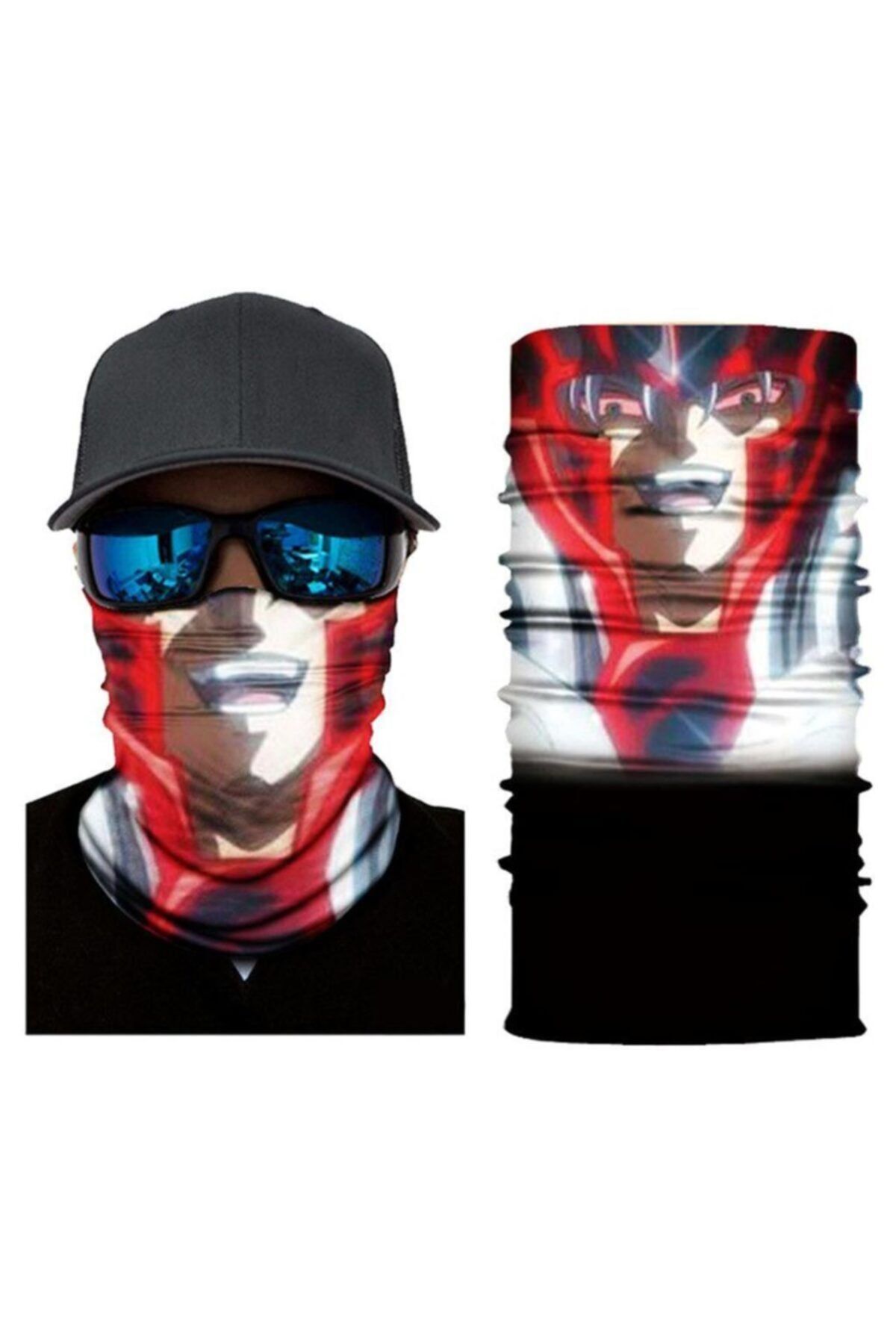 Knmaster Unisex Kırmızı Fury Buff Bandana Boyunluk Maske Saç Bandı 10 Lu Paket