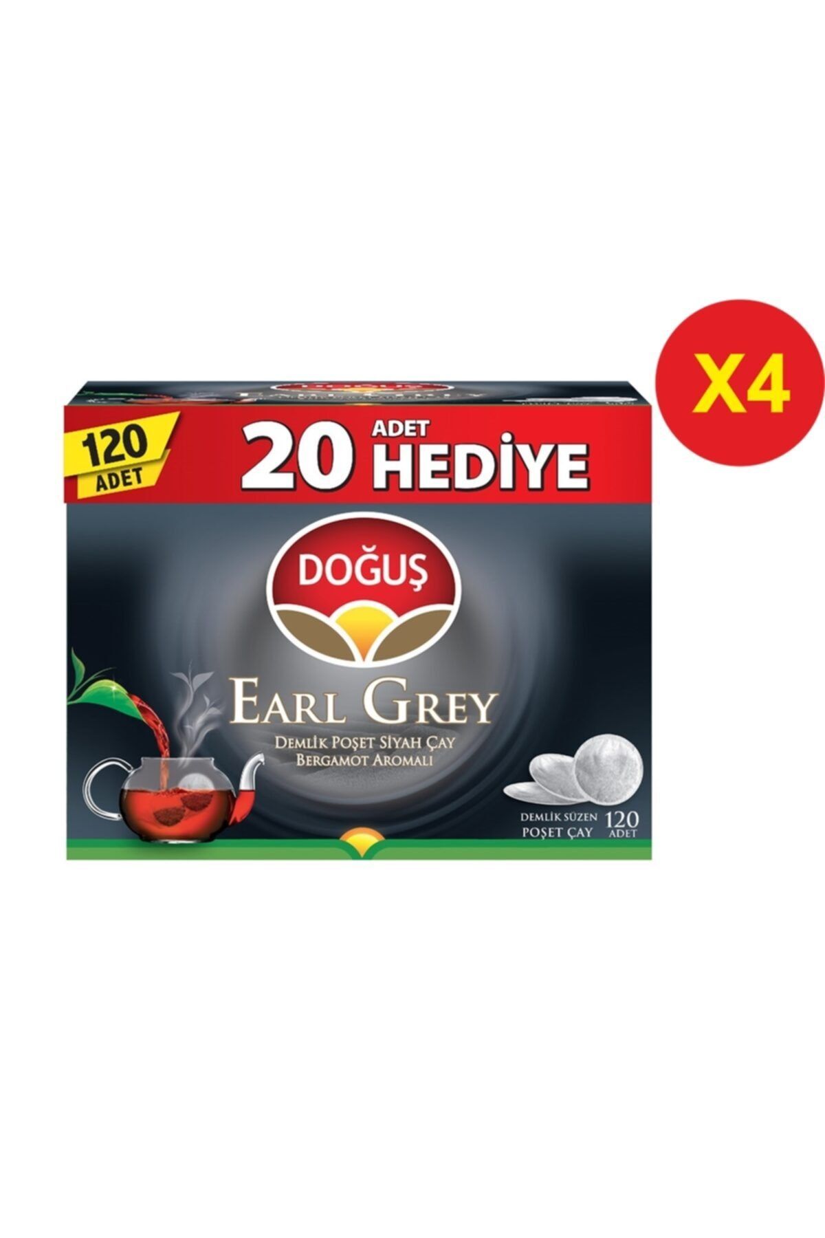 Doğuş Çay Demlik Poşet Çay Early Grey 120x4 Adet