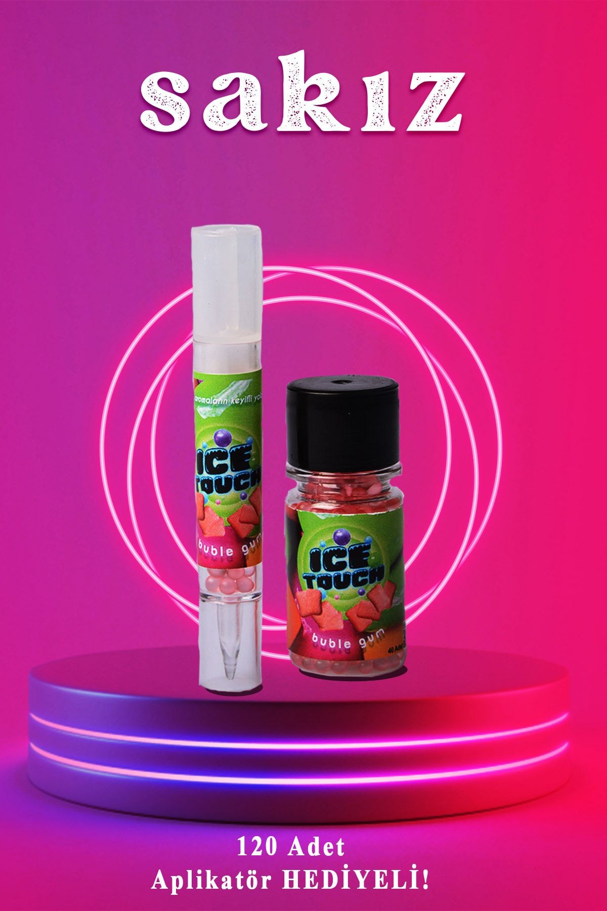 ice touch Mentol Turkiye Mentol Topu 120 Adet Big Babol Aromalı Aplikatörlü