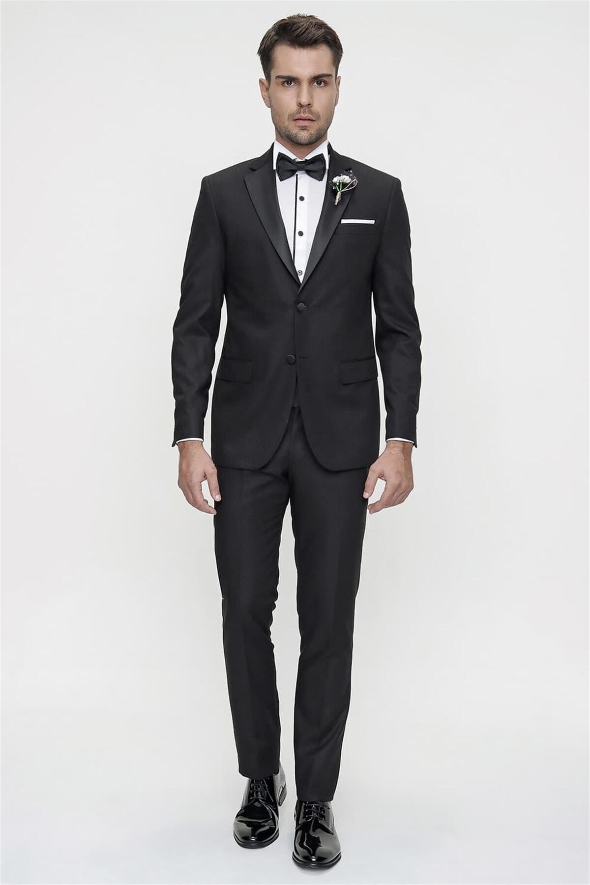 Efor Erkek  Slim Fit Siyah Black Takım Elbise
