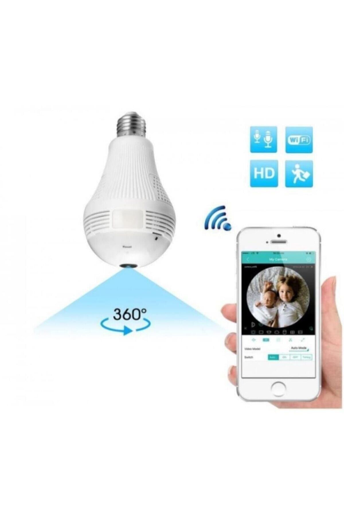 BLUE İNTER Inter Cmr8 360° Panoramik Wifi Ampul Kamera