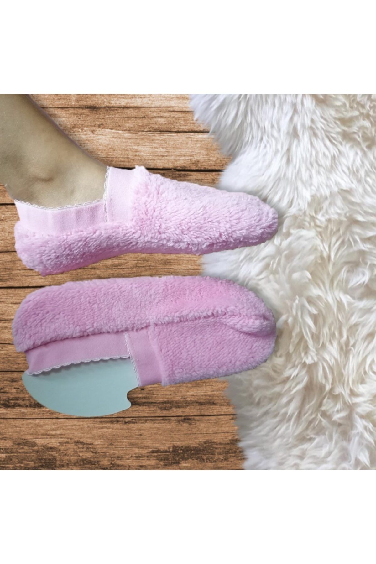 Dobby&Lumos Kadın Tekli Ultra Kalın Peluş Kışlık Babet Yumoş Çorap Toz Pembe