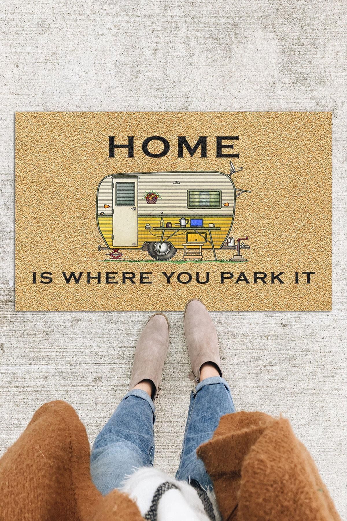 Buket Home Karavan Apı Önü Paspası Dekoratif Kapı Paspası Dış Mekan Paspas Ev Içi Paspası 45x70cm