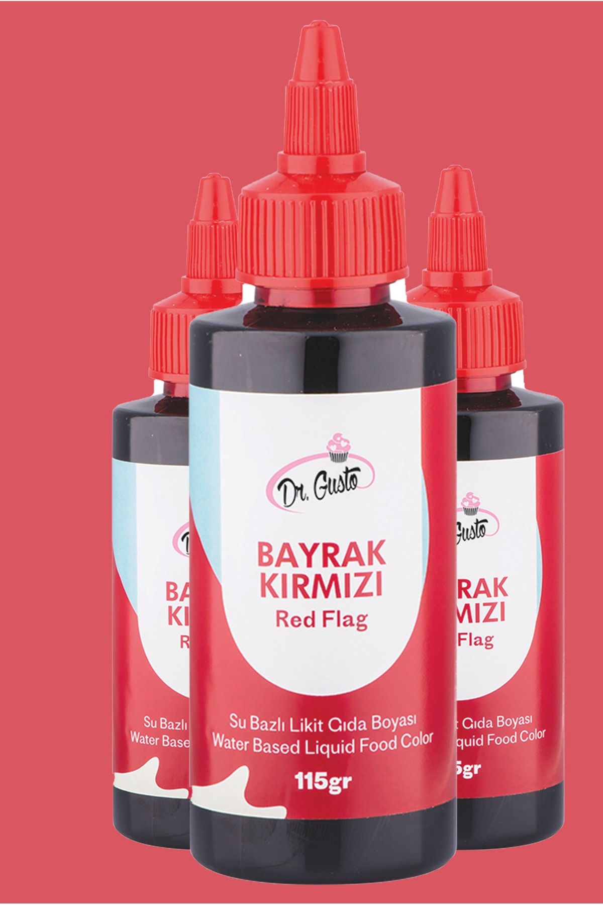 Dr. Gusto Su Bazlı Likit Gıda Renklendirici Bayrak Kırmızı
