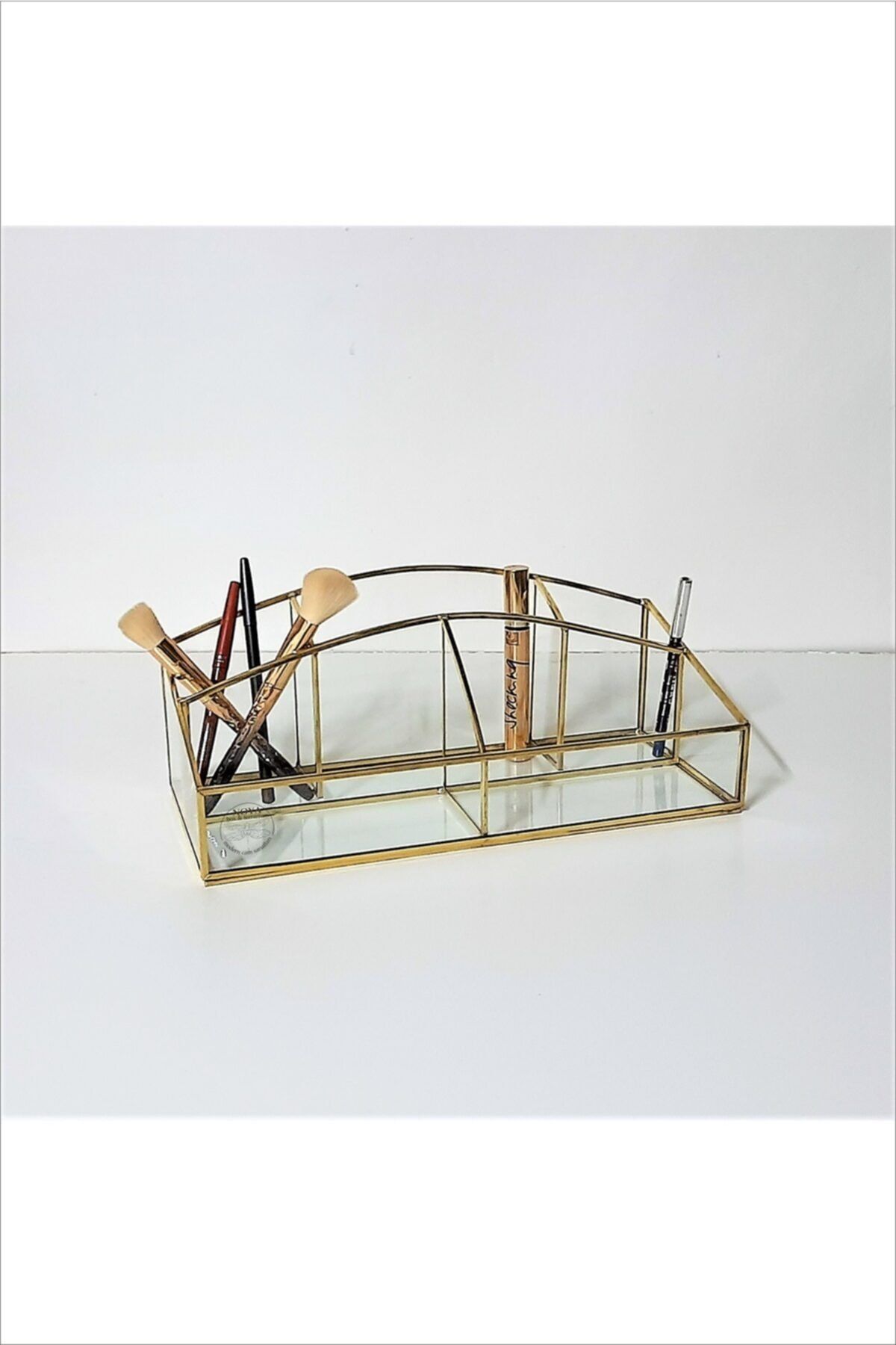 NOYA Box & Terrarium Brass Glass -pirinç- Y. Nesil Yuvarlak Hat E5 Makyaj Kutusu