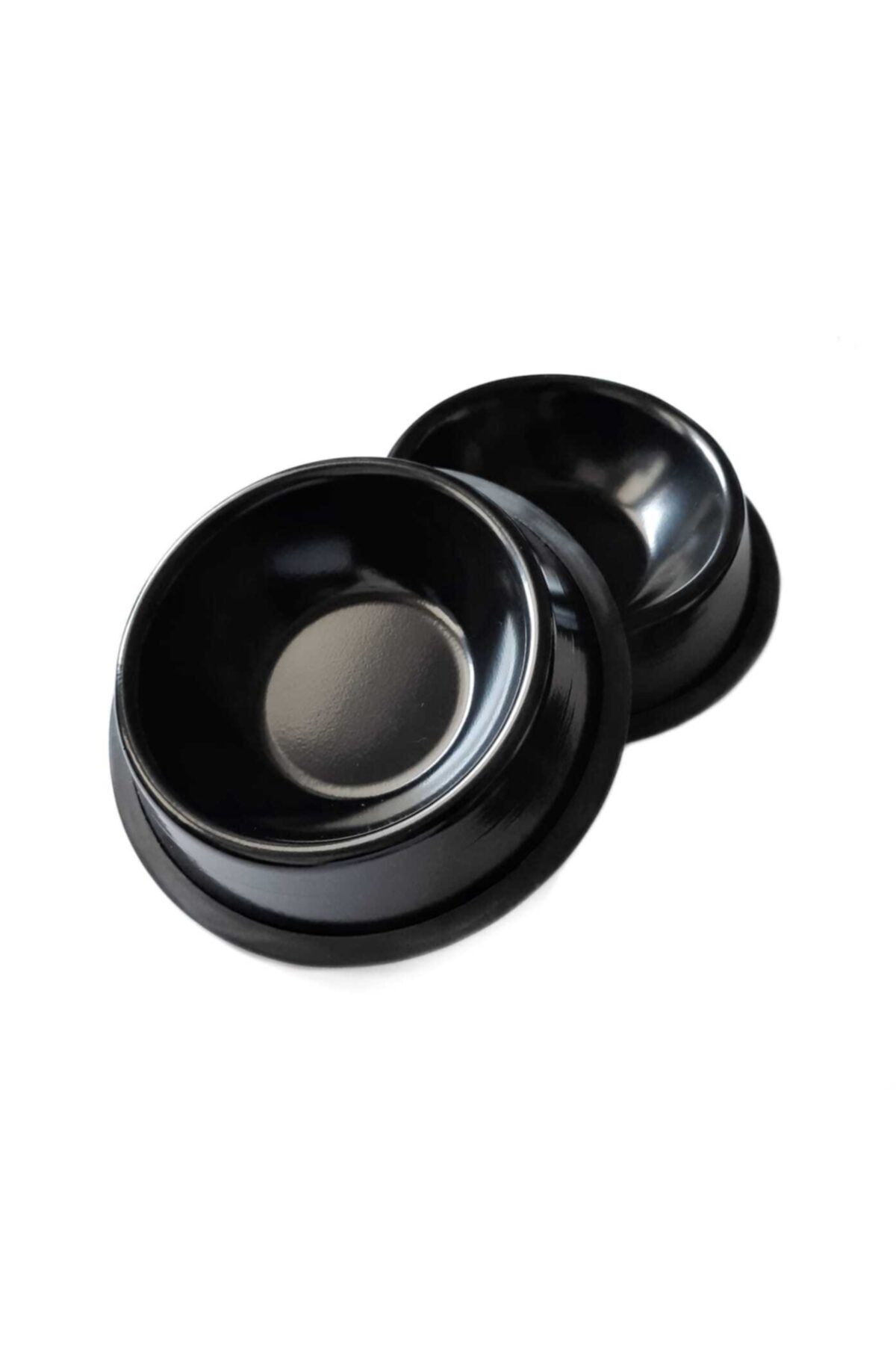 Ans Kediler Ve Küçük Irk Köpekler Için Renkli Çelik Mama Kabı 18 Ozz Siyah 2 Adet