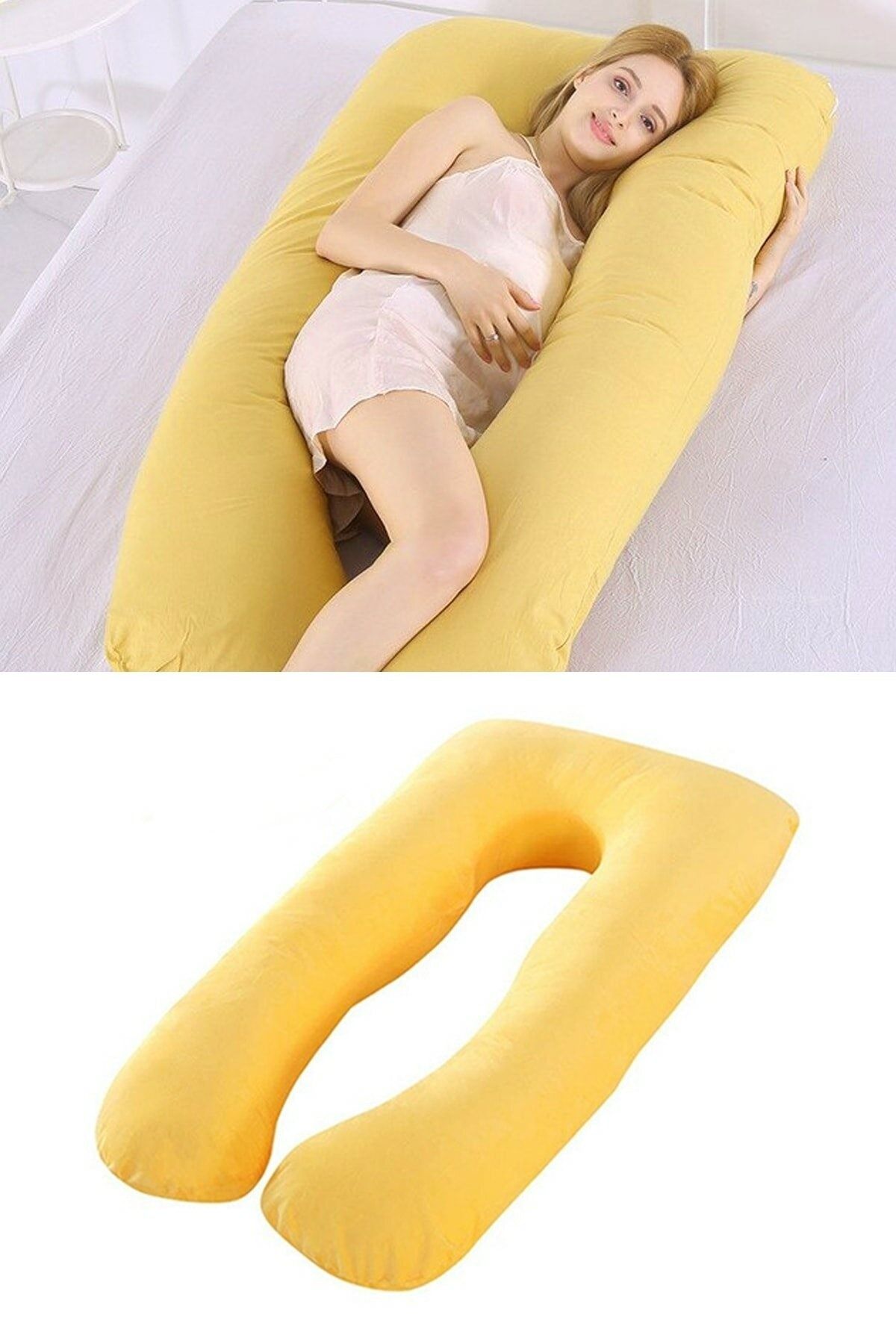 Mbois Kullanımı Rahat 5 Farklı Bölge Destekli Hamile Yastığı (sarı)