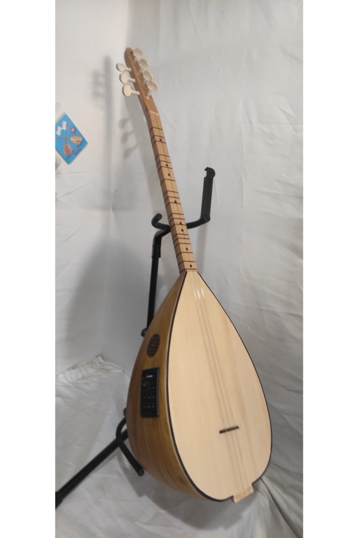 YILMAZ MÜZİK EVİ Özel El Yapımı Dut Bağlama Kısa Sap Fhişmen Ekolayzırlı Sahne Dê Kulanabilme