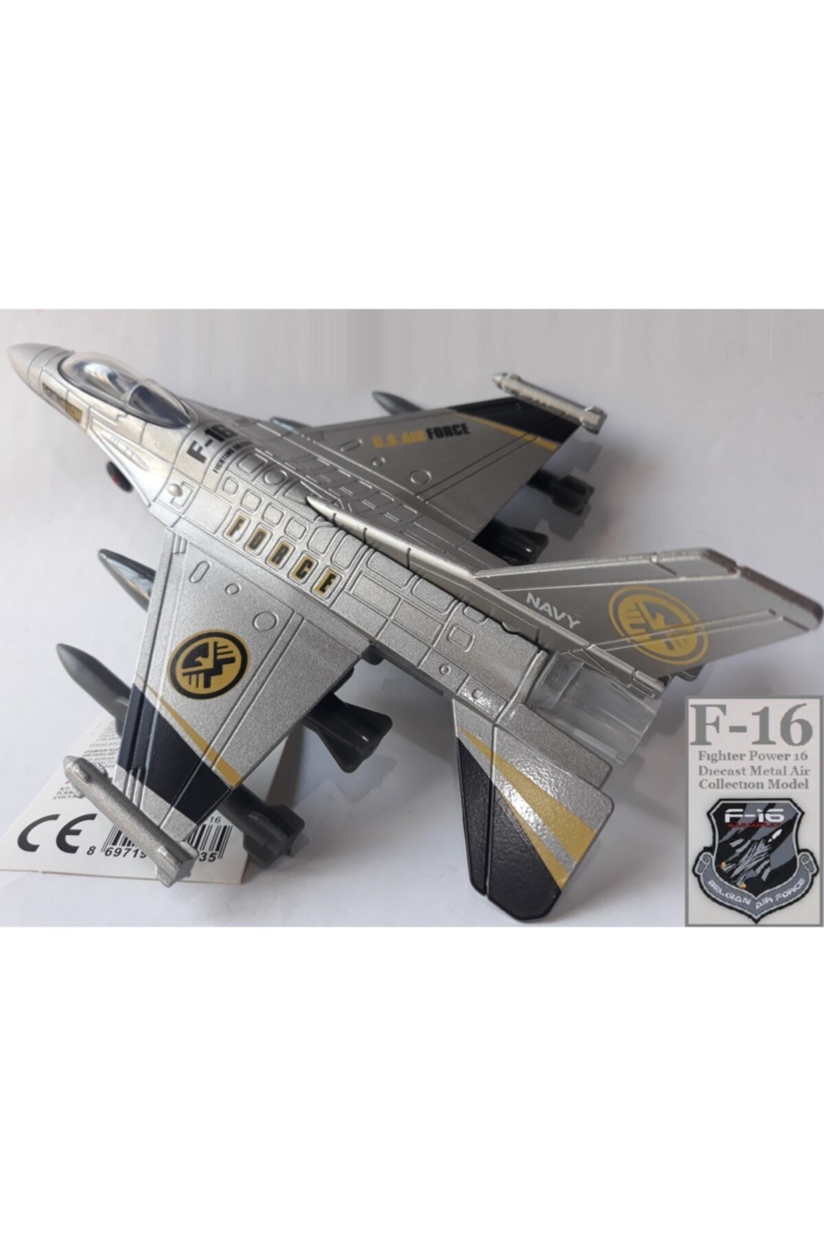 OYUNCAKSAHİLİ F16 Uçak Fıghter Navy Air Force 5.nesil Orjinal Savaş Uçağı Metal Işık Ses