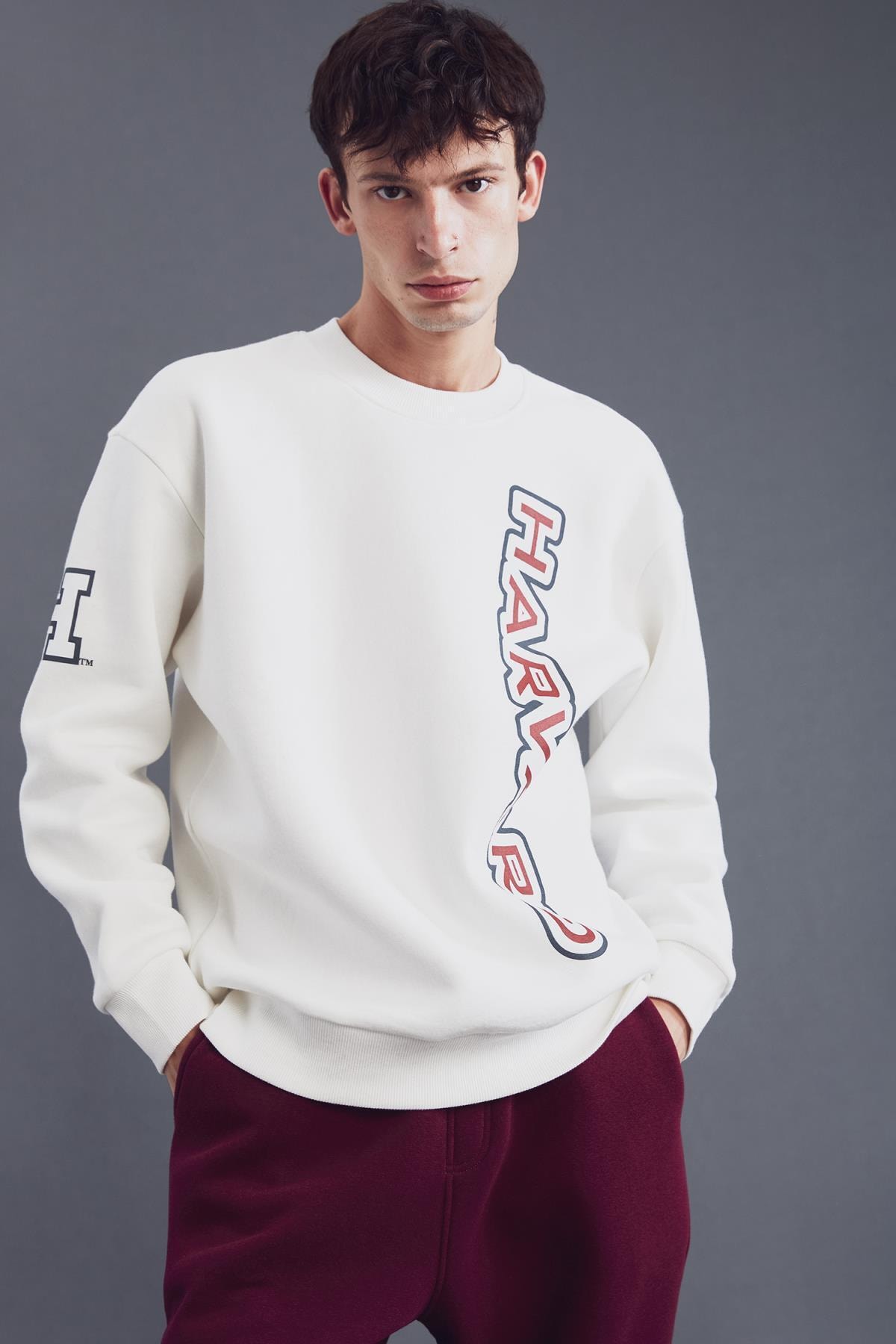 DeFacto Harvard University Oversize Bisiklet Yaka Uzun Kollu Sweatshirt