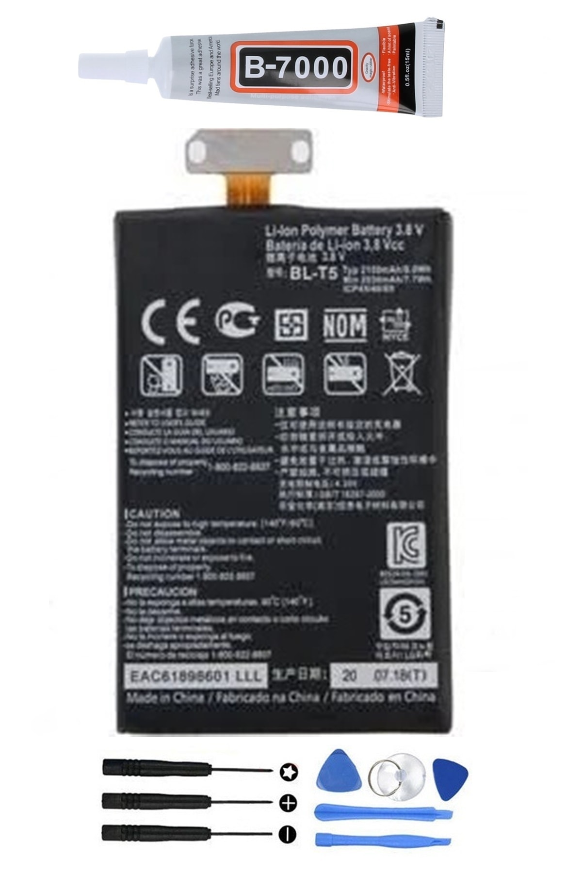 TURANTECH Tam Orjinal Lg Nexus 4 E960 Pil Batarya Bl-t5 2100 Mah Yeni Tarihli Garantili Ürün