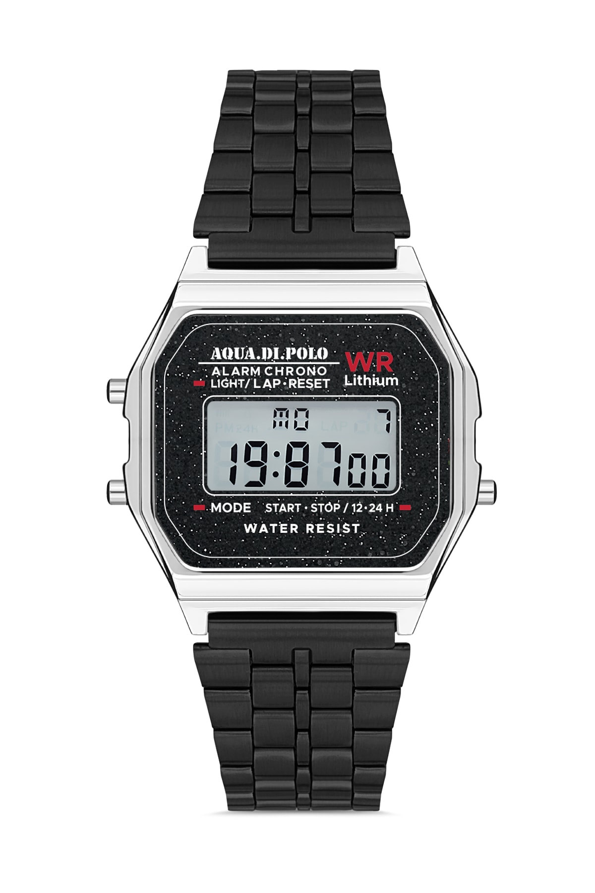 Aqua Di Polo 1987 Unisex Siyah Dijital Retro Kol Saati Apwa064202