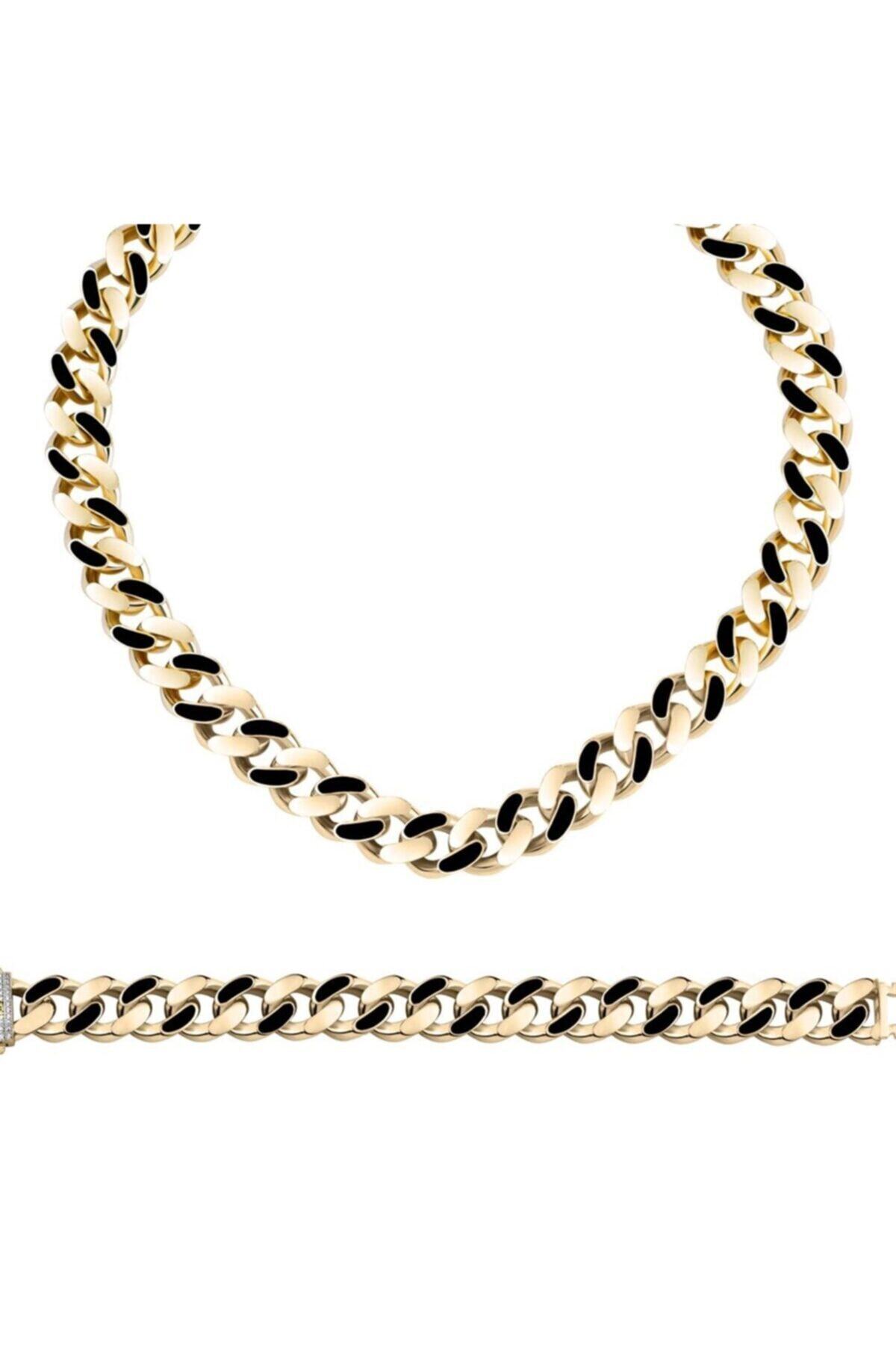 Ema Jewellery Siyah Mine Altın Gurmet Set 13mm