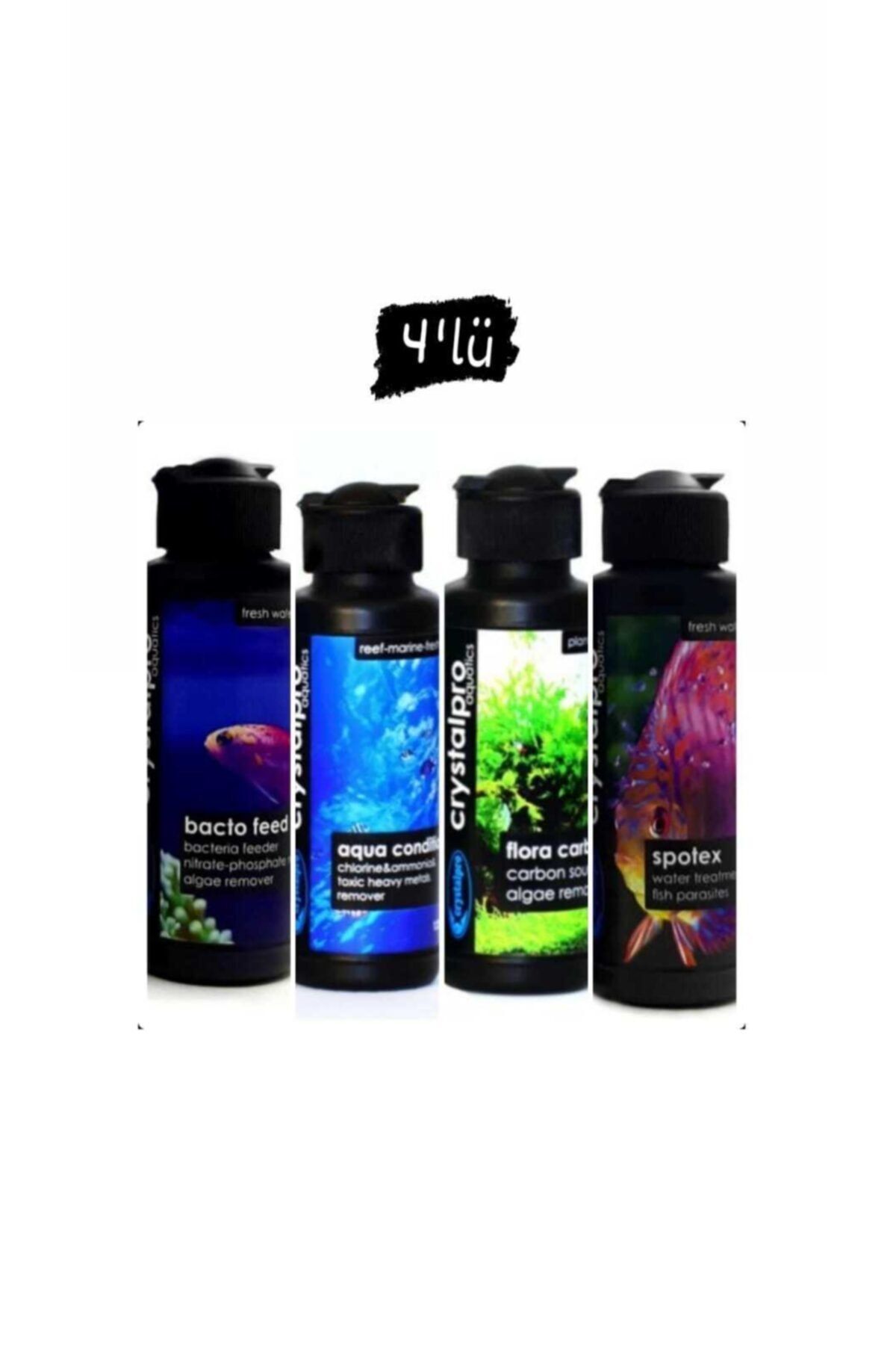 Crystalpro Aquatic 4'lü Tatlı Su Katkısı (bactofeed,aqua Conditioner,flora Carbon,spotex,)