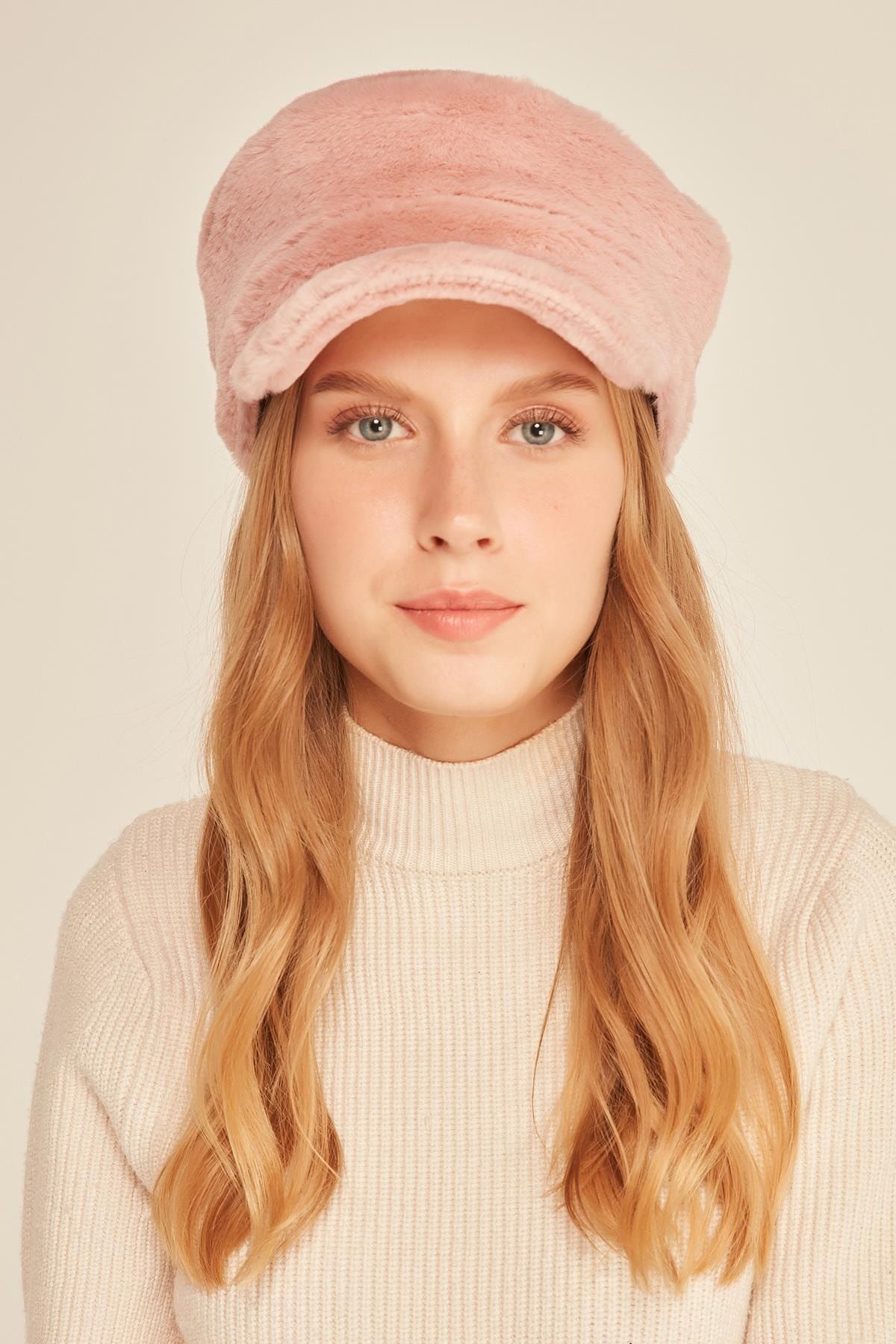 YLondon 14161 Pembe Peluş Kasket