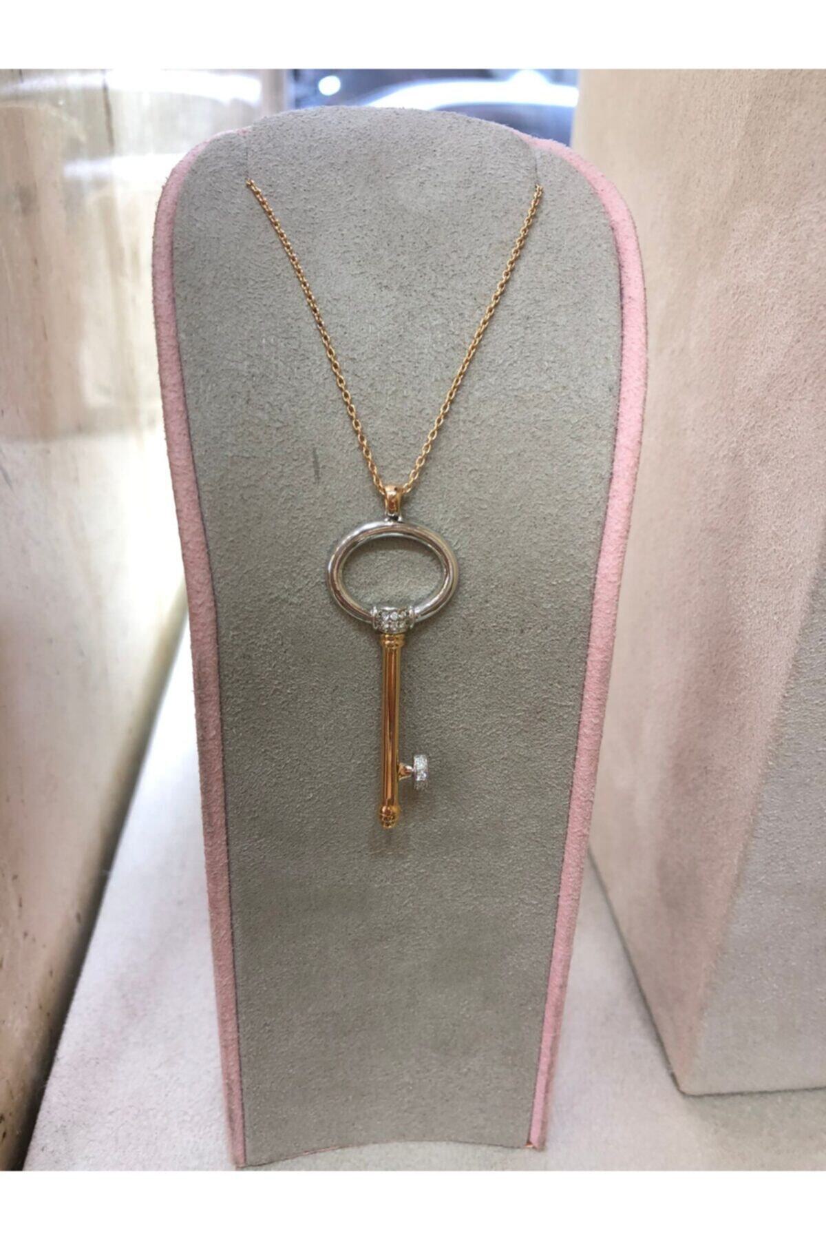 Cahide jewellery Kadın Sarı Pırlanta Kolye