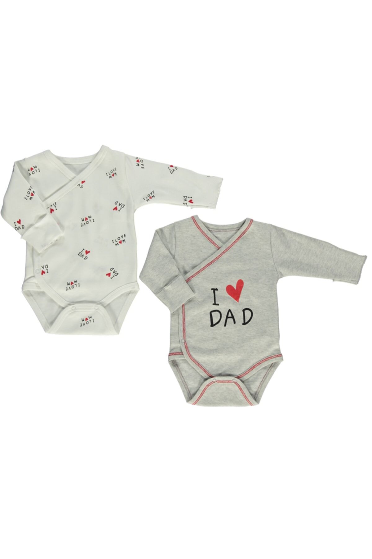 Bebetto Interlok Penye Kruvaze Bebek Body 2lı (mum Dad/21) (t2410)