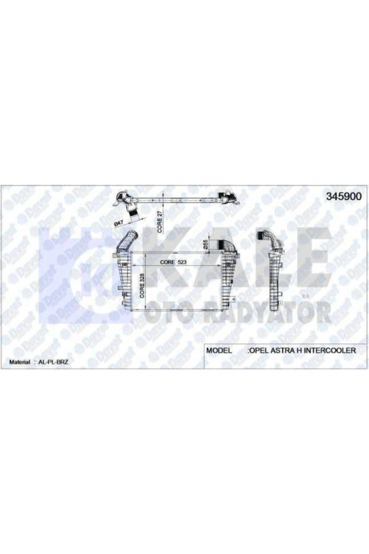 Parçafoni Turbo Radyatoru Intercooler Astra H Al/pl/brz 523x328.6x27