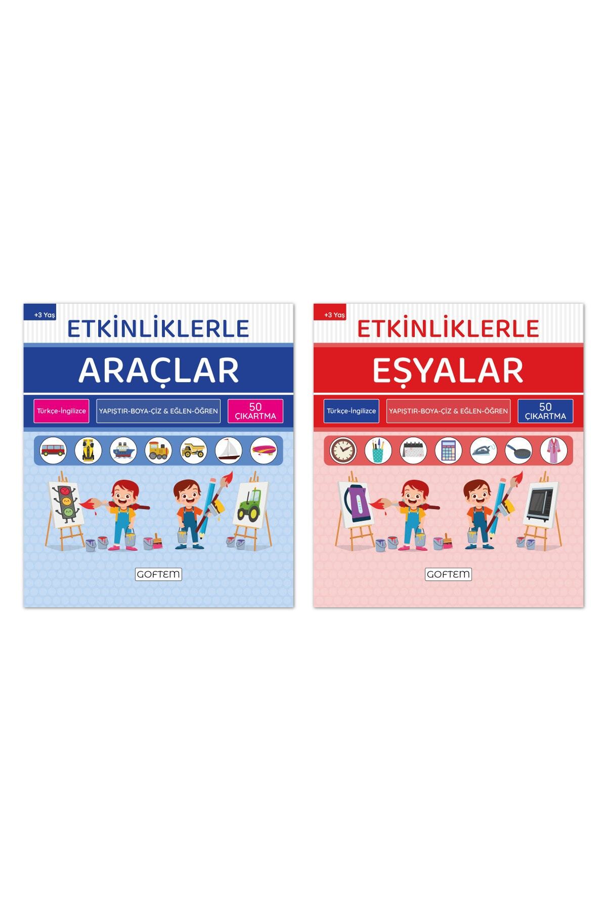 GOFTEM Etkinliklerle Öğreniyorum Seti - Türkçe Ingilizce - 100 Çıkartma - 48 Sayfa - 2 Kitap / 3 4 5 6 Yaş