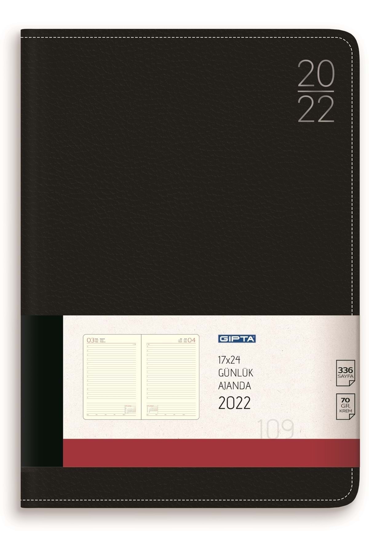 Gıpta 2022 Yılı (17x24) Cm Iplik Dikişli - Deri Sert Kapak Günlük Ajanda