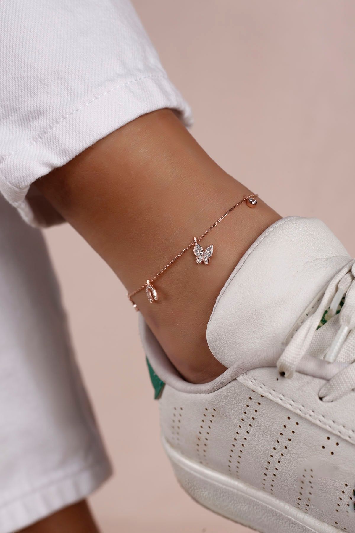 Lia Berto Rose Kelebekli Şans Model 925 Ayar Gümüş Halhal