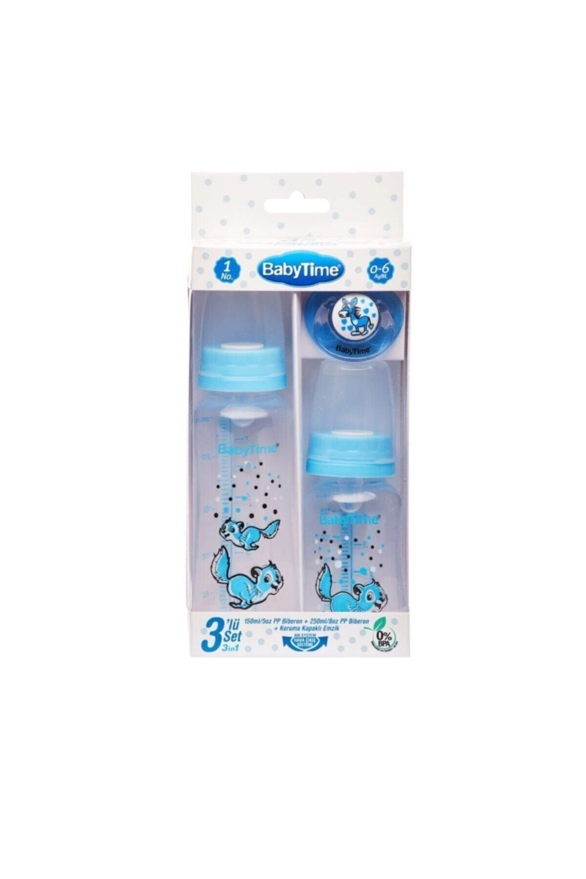 Babytime Baby Time Bt209 3lü Pp Biberon Seti 0-6 Ay - Mavi