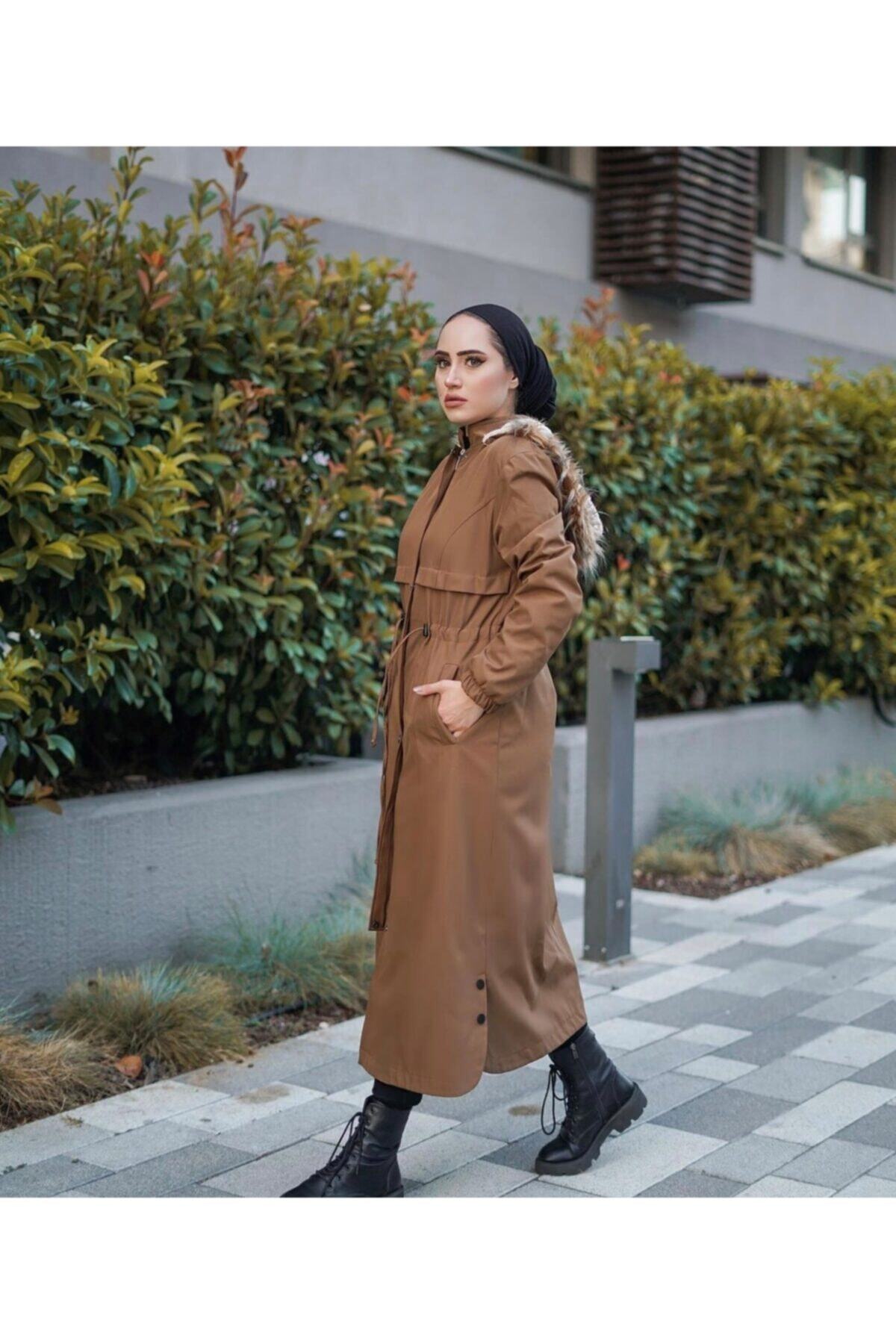 Moda İlter Içi Kürklü Parka Taba 7125