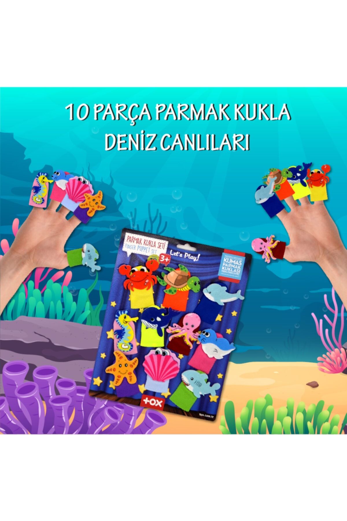 Tox Deniz Canlıları 10 Parça Parmak Kukla Set T221