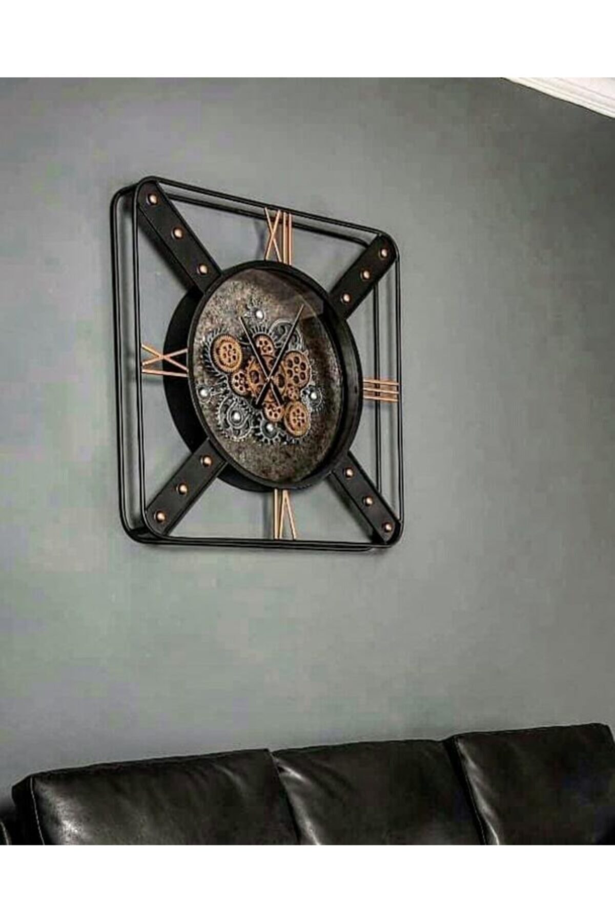 Rdv Home Metal Kasalı Çarklı Kare 71 Cm Saat