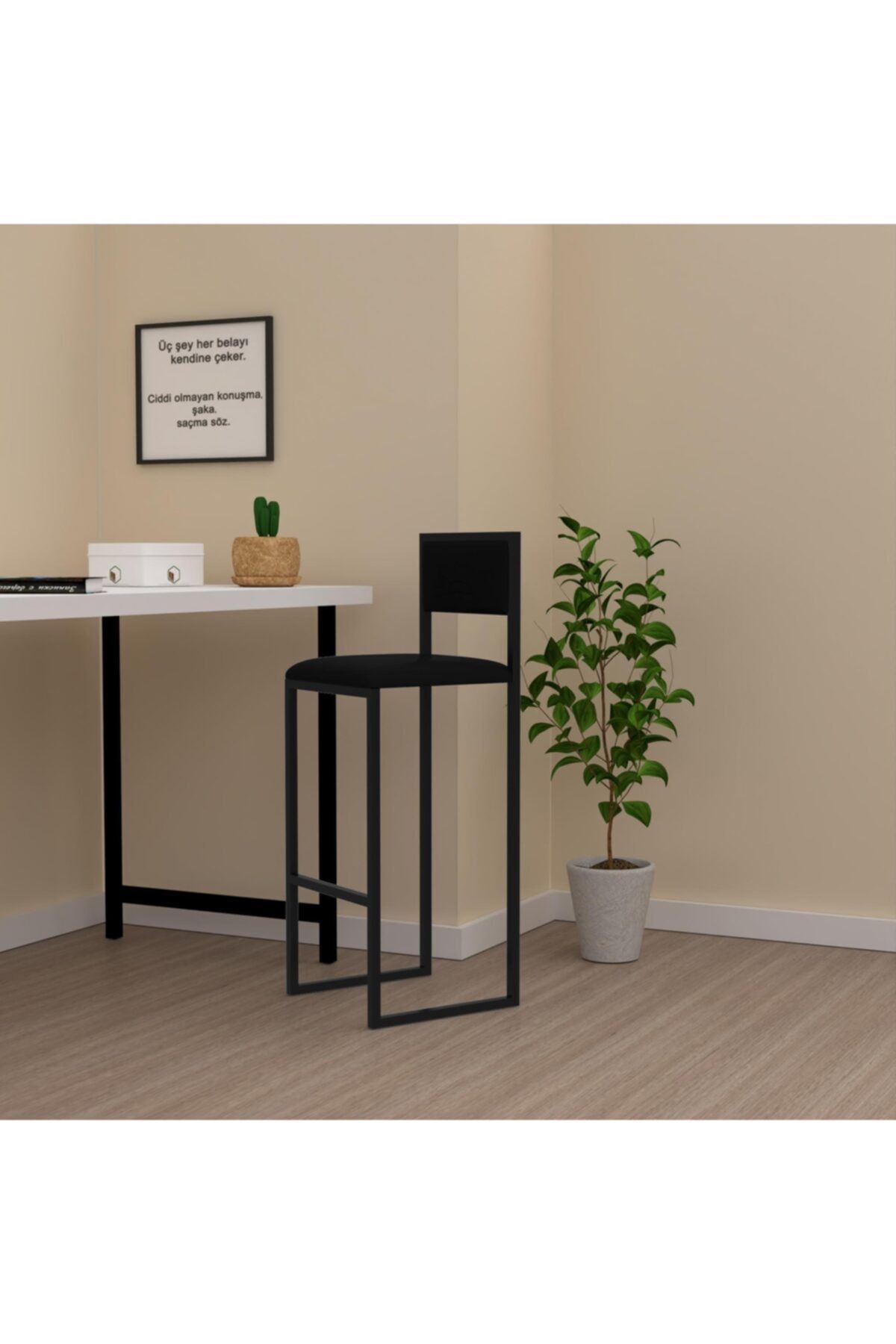 Kenzlife Yemek Sandalyesi Taburesi 1 Li Gamsız55 Syhsyhderi Mutfak Metal Bar