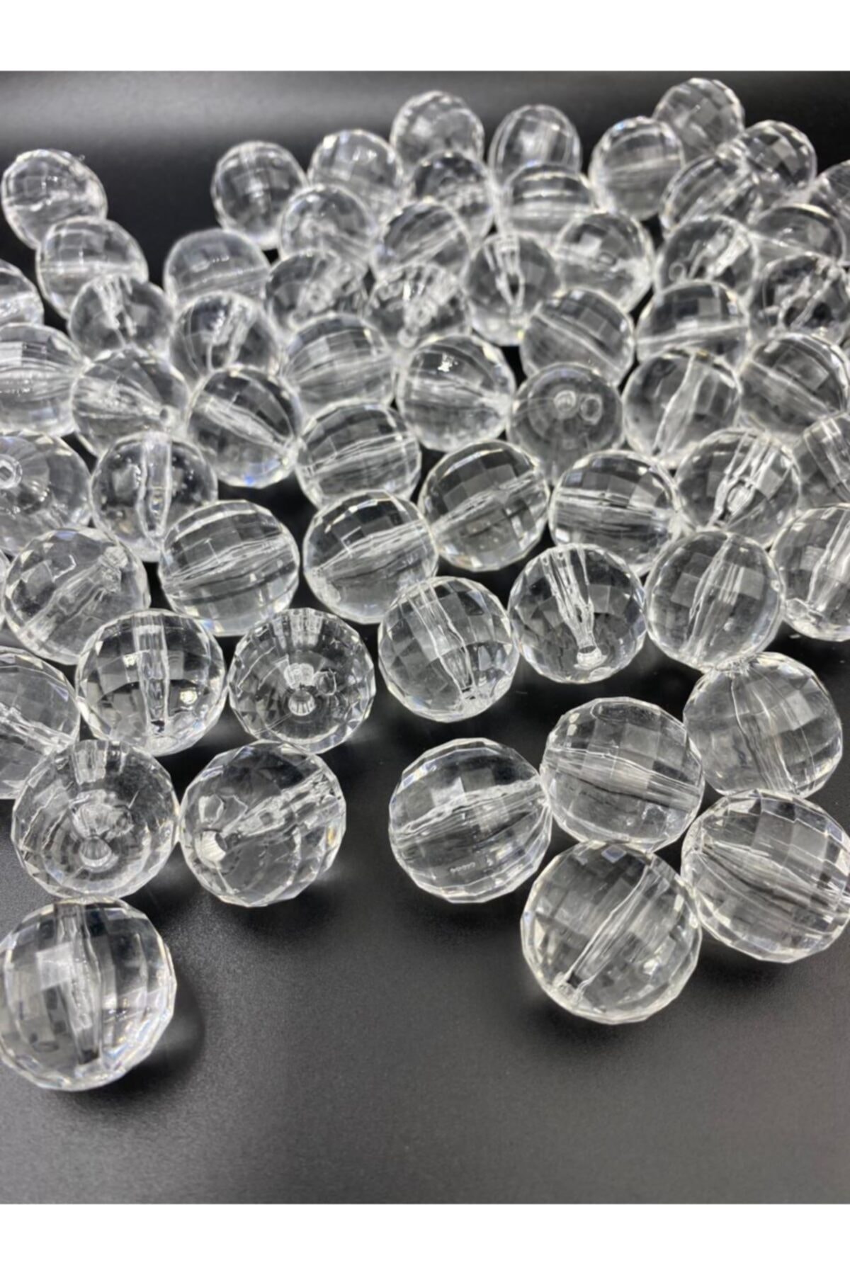 Hedef Bijuteri 22mm Şeffaf Renk Akrilik Dünya Model Boncuk,takı , Çanta Yapım Boncuğu (250GR, 40 ADET)