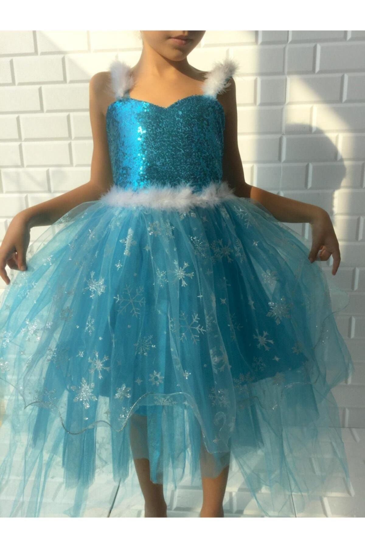 Lady Lou Kabarık Elsa Kostümü, Karlar Ülkesi Frozen Elsa Elbise