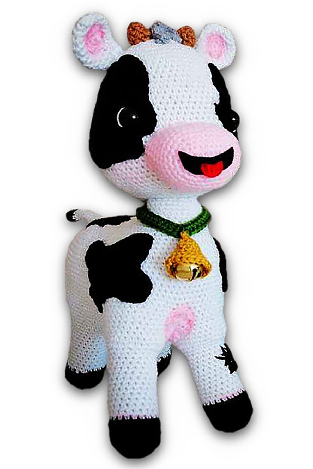 Binbir Trend Çıngıraklı Sevimli Buzağı Organik Oyuncak Amigurumi
