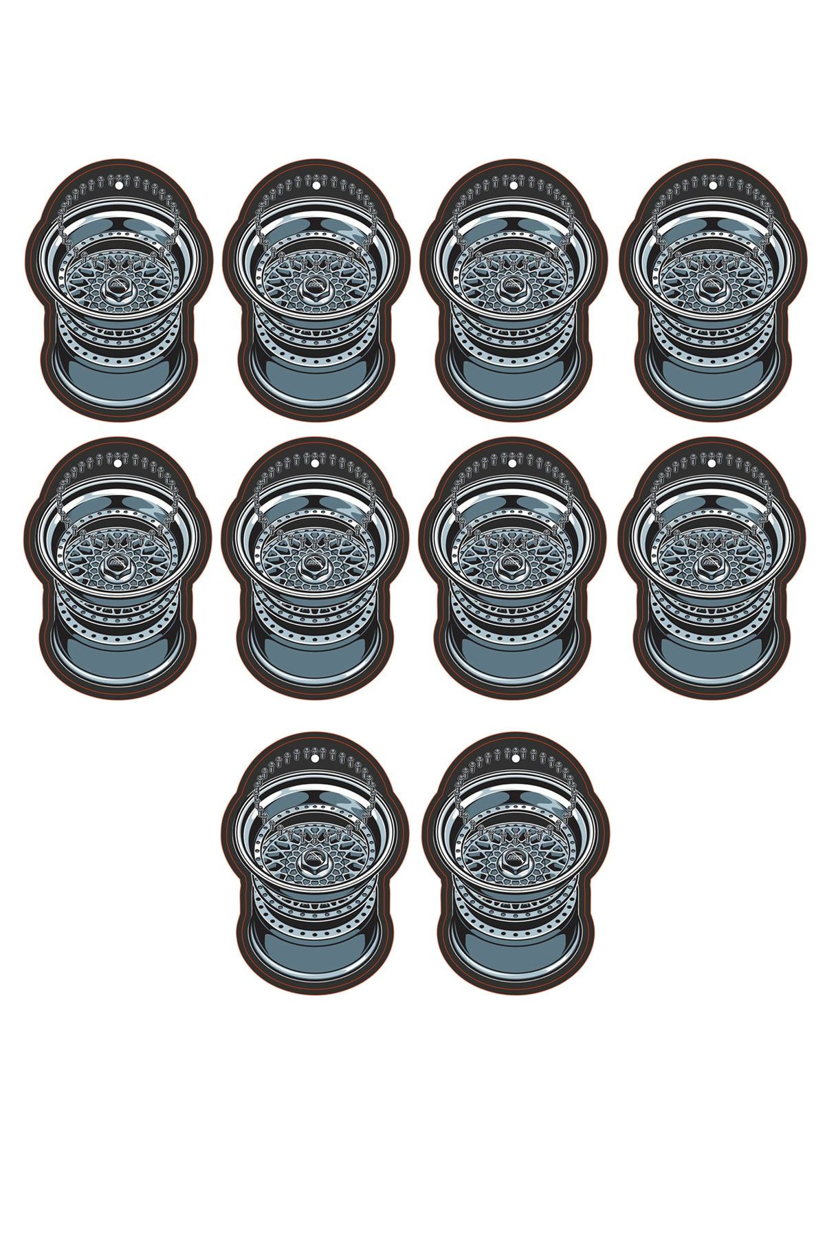 JUNE WAX Bbs Model Premium Parfüm Esanslı Ipli Ayna Kağıt Asma Kokusu Çift Taraflı Baskılı 10 Adet