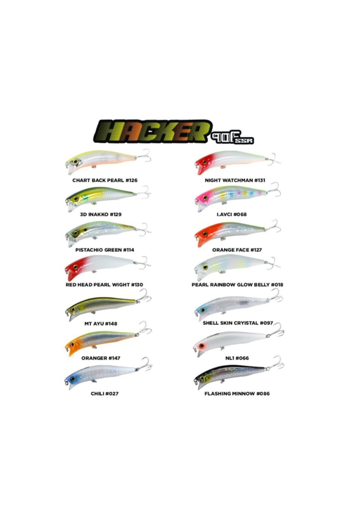 Fujin Hacker 90mm 13.7gr Ssr Floating Maket Balık 126 Chart Back Pearl