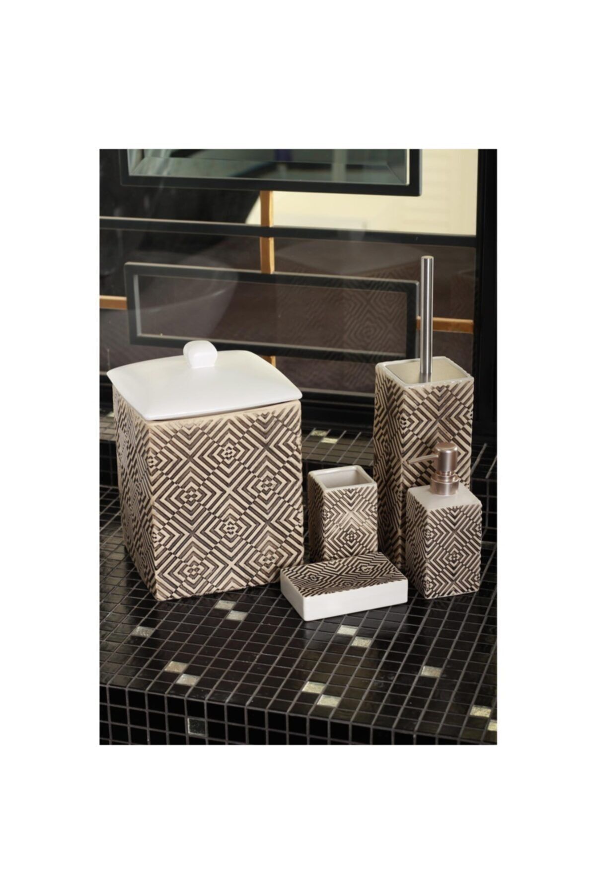 ACAR Stoneware 5li Banyo Seti Siyah Bans-010289/4