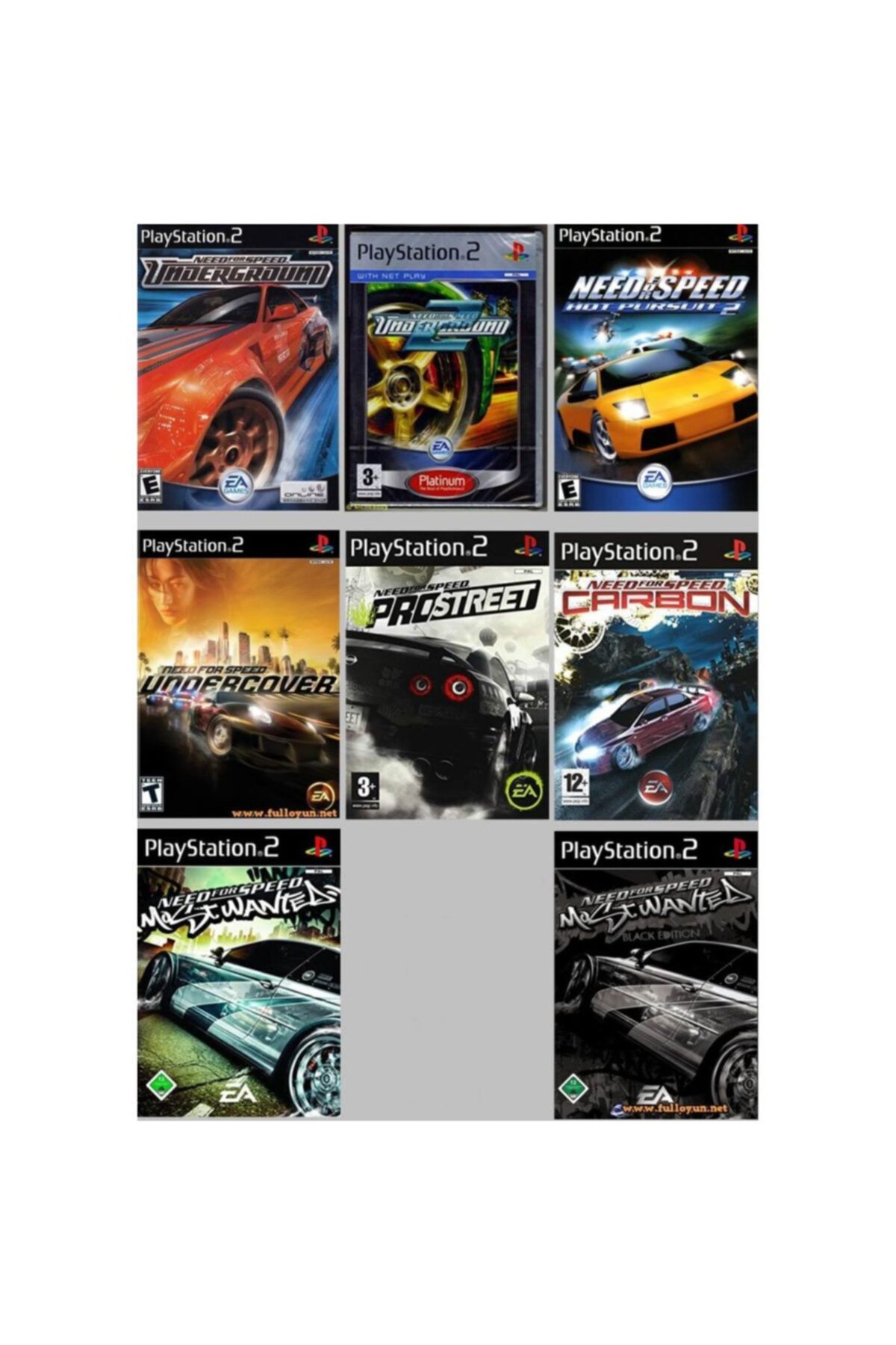 Sony Playstatıon 2 - Need For Speed Serisi 8oyunluk Set - Sadece Çipli Cihazlar Için!