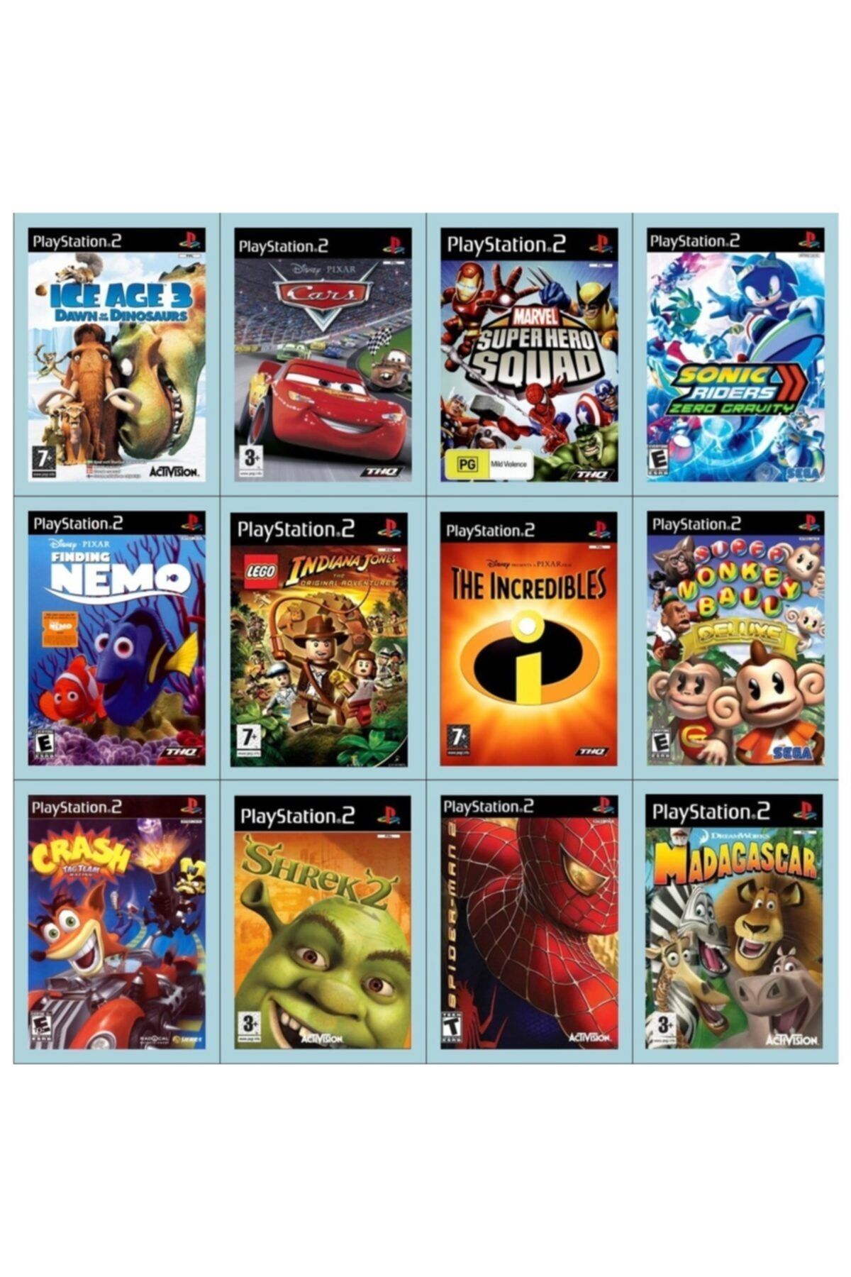 Sony Playstatıon 2 - En Güzel 12 Çocuk Oyunu - Sadece Çipli Cihazlar Için!
