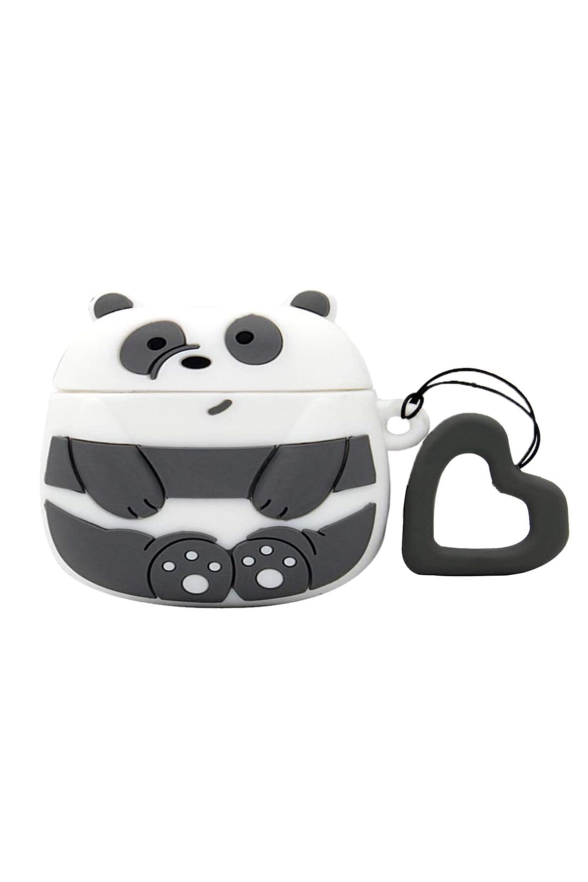 Galata Airpods Pro Uyumlu Panda Silikon Kılıf - Gri